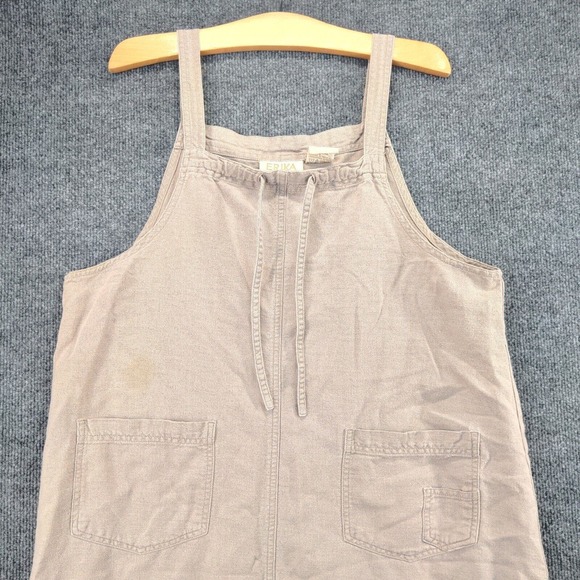 Erika Collection Women's Linen Blend Sleeveless Dress Brown Size M Pockets - Picture 5 of 11